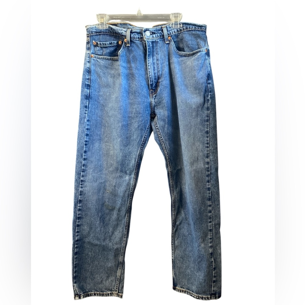 Levi's Men's 505 Regular Fit Straight Jeans Size 36x30 Medium Blue Rinse